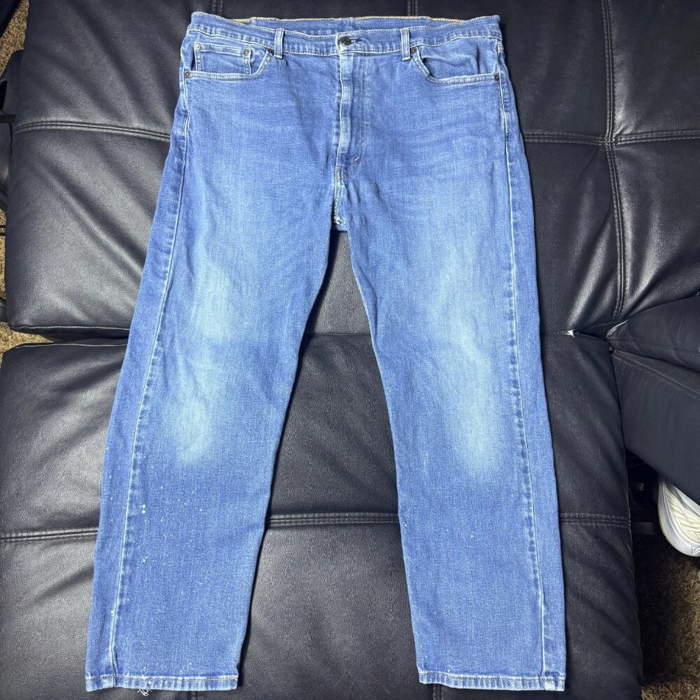 Levi's 505 Men's Straight Leg Jeans Blue Denim Medium‎ Wash 5-Pocket W42 L30